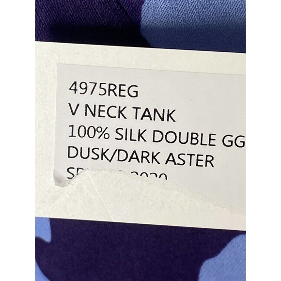 NWT L’Agence V Neck Camisole Size XS Gabriella 100%‎ Silk Dusk/Dark Aster - Picture 10 of 10